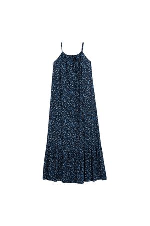 Vestido Feminino Floral Miudo Marialícia Azul