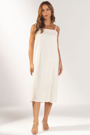 Vestido Feminino Com Forro Marialícia Bege
