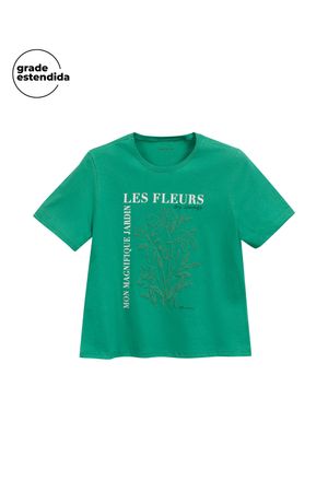 T-Shirt Feminina Estampada Marialícia Verde