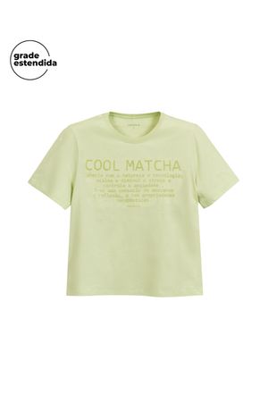 Camiseta Feminina Estampa Apricot Marialícia Verde