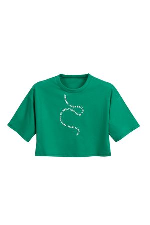 T-Shirt Feminina Cropped Marialícia Verde