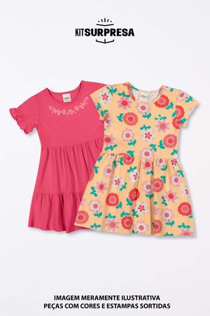 Kit Surpresa 2 Vestidos Infantil Menina