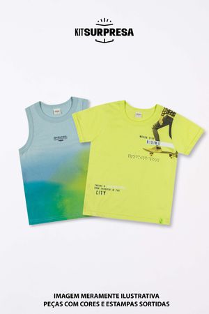 Kit Surpresa 2 Camisetas Infantil Menino
