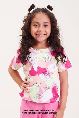 Kit 4 Blusas Estampadas Infantil Menina Elian Sortido