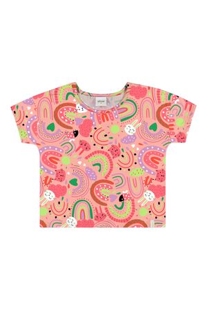 Blusa Infantil Menina Estampada Elian Laranja