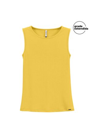 Regata Feminina Básica Alça Larga Marialícia Amarelo
