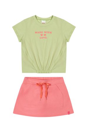 Conjunto Infantil Menina Estampado Elian Verde