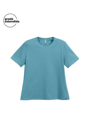 Blusa Feminina Básica Ampla Marialícia Azul