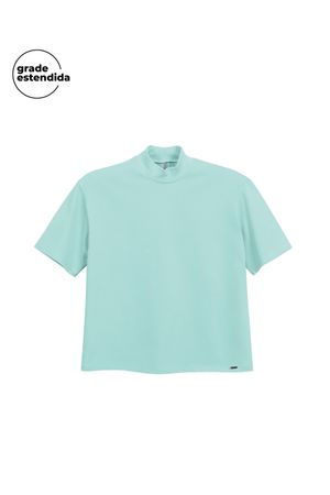 Blusa Feminina Básica Gola Alta Marialícia Verde