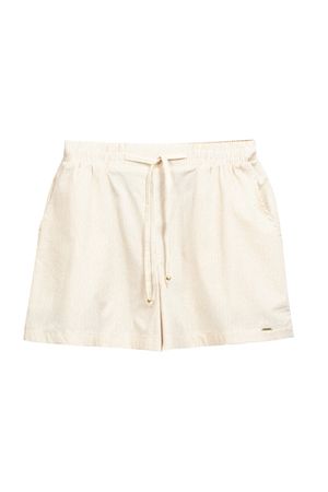 Short Feminino Listrado Marialícia Bege