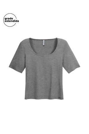 Blusa Feminina Básica Viscose Marialícia Cinza