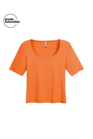 Blusa Feminina Básica Viscose Marialícia Laranja