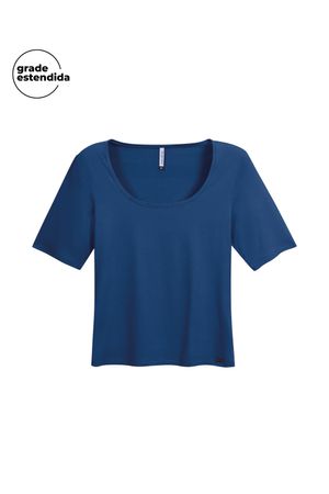 Blusa Feminina Básica Viscose Marialícia Azul