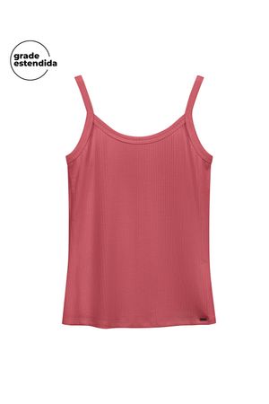 Blusa Feminina Básica Alça Fina Marialícia Rosa