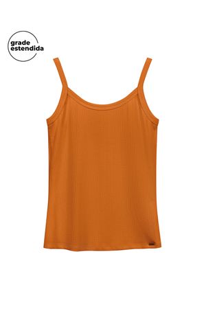 Blusa Feminina Básica Alça Fina Marialícia Laranja