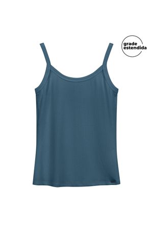 Blusa Feminina Básica Alça Fina Marialícia Azul