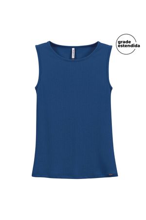 Regata Feminina Básica Alça Larga Marialícia Azul