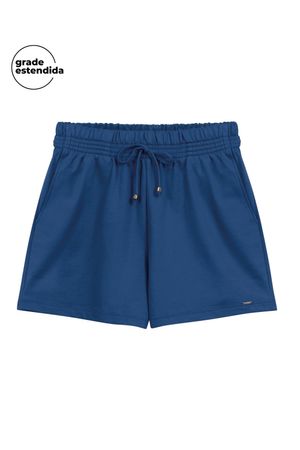 Shorts Feminino De Moletom Marialícia Azul