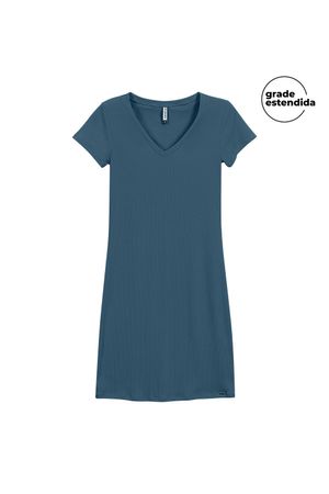 Vestido Feminino Básico Marialícia Mescla Azul