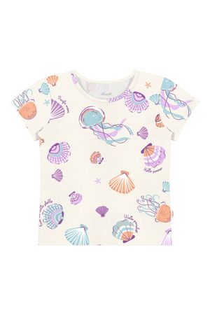 Blusa Infantil Menina Estampada Elian Bege