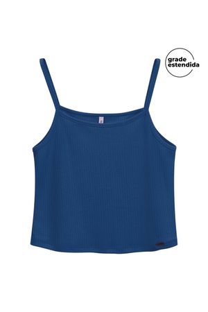 Regata Feminina Básica Com Alças Marialícia Azul