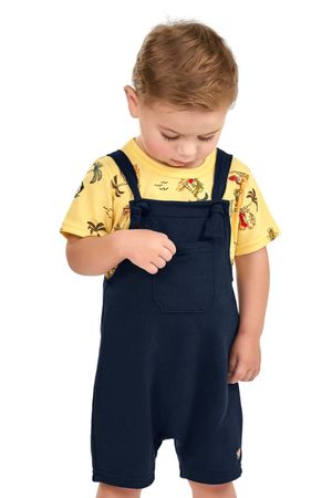 Conjunto Bebê Menino Jardineira Elian Amarelo