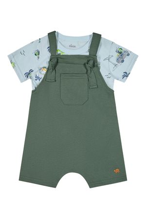 Conjunto Bebê Menino Jardineira Elian Azul