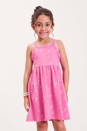 Vestido Infantil Menina Estampado Elian Rosa