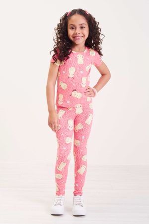 Calça Infantil Menina Estampada Elian Rosa