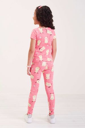 Calça Infantil Menina Estampada Elian Rosa