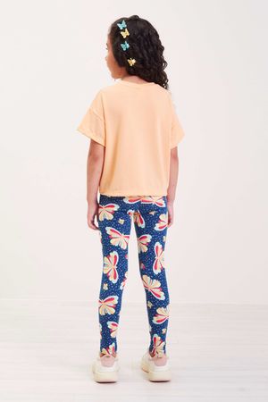 Calça Infantil Menina Estampada Elian Azul