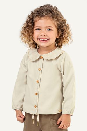 Blusa Infantil Menina Gola Boneca Colorittá Bege