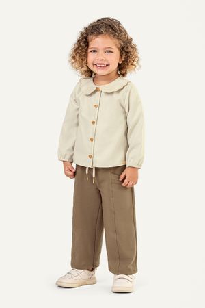 Blusa Infantil Menina Gola Boneca Colorittá Bege