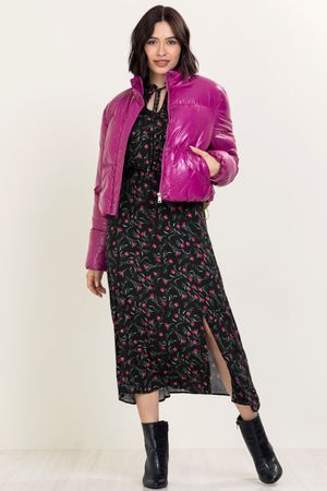 Jaqueta Feminina Puffer Marialícia  Roxo
