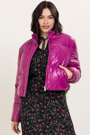 Jaqueta Feminina Puffer Marialícia  Roxo