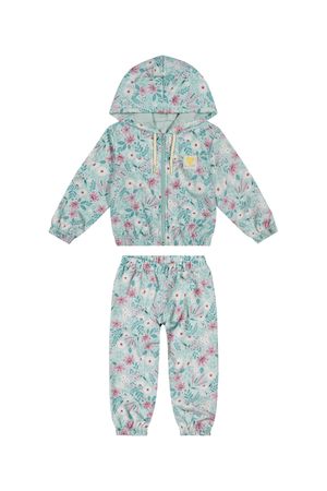 Conjunto Infantil Menina Jaqueta e Calça Floral Colorittá Verde