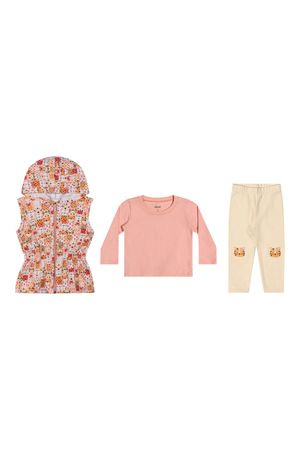 Conjunto Bebê Menina Com Colete Elian Laranja