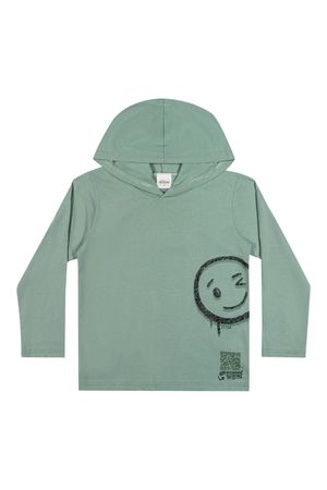 Camiseta Infantil Menino com Capuz Elian Verde