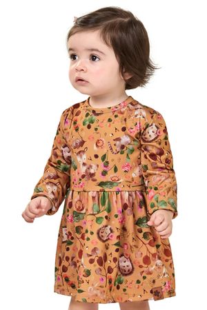Vestido Bebê Menina Manga Longa Natureza Elian Laranja