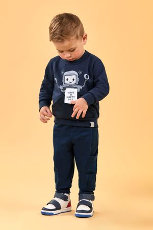 Conjunto Bebê Menino Robô Interativo Elian Azul