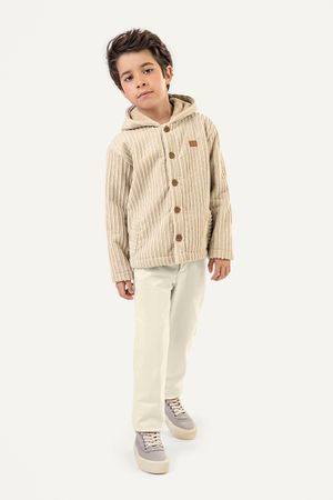 Jaqueta Infantil Menino Peluciada Canelada Colorittá Bege