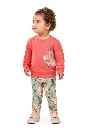 Conjunto Longo Bebê Menina Pôneis Elian Laranja