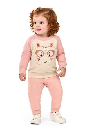 Conjunto Bebê Menina Hipopótamo Elian Bege