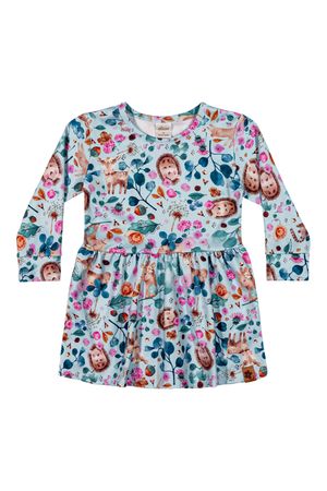 Vestido Bebê Menina Manga Longa Natureza Elian Azul