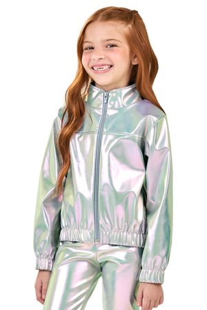 Jaqueta Infantil Menina Holográfica Elian Cinza