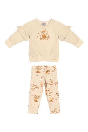 Conjunto Bebê Menina Blusão e Legging Colorittá Bege