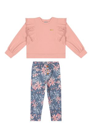 Conjunto Infantil Menina Babados Colorittá Rosa