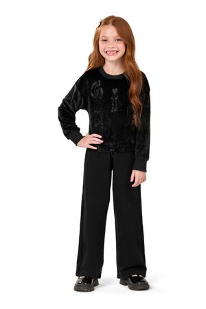 Conjunto Infantil Menina Blusão Plush Elian Preto