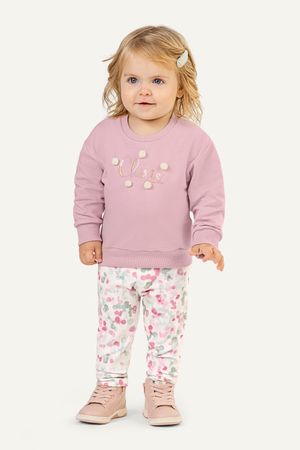Conjunto Bebê Menina Blusão Pompom Colorittá Rosa