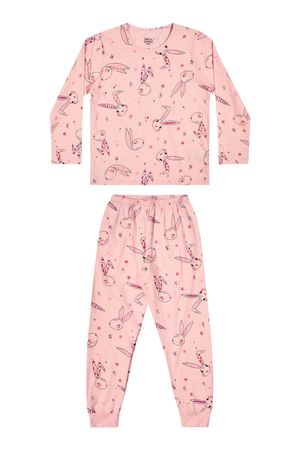 Pijama Infantil Menina Coelhinhos Elian Rosa